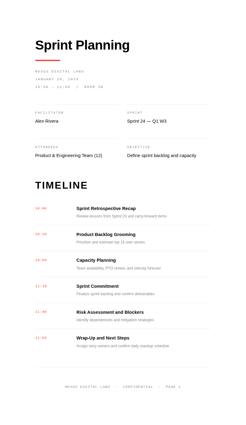 Modern minimal agenda